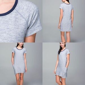 Lululemon Cut Above Dress Heathered Space Dyed Gris / Deep Navy size 8